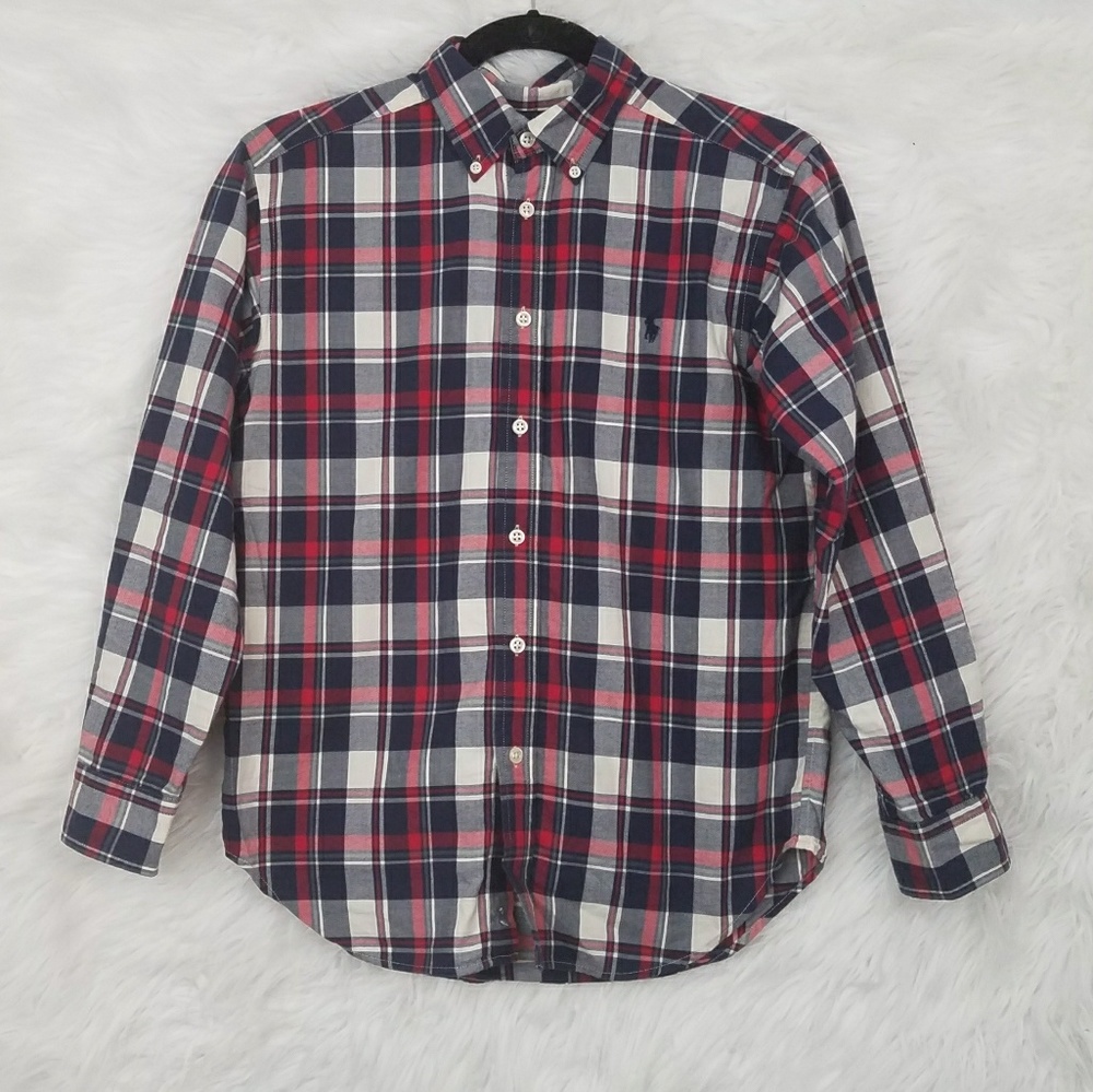 Boys Ralph Lauren Polo Button Down Shirt Sz 10-12